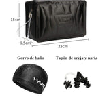 7 piezas sets de natación Traje de baño para Hombre,Gafas de natación, protección contra rayos UV antiniebla Conjunto de gafas de natación, gorra de natación resistente y sólida para hombres adultos, estuche protector Clip de nariz y orejas