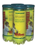 WILSON Championship Pelota de Tenis de Servicio Regular, Paquete de 4, Amarillo