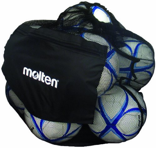 Molten Bolsa de Malla para balones, con Capacidad para 12 balones de fútbol y vóleibol, Negro