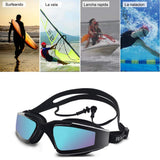 AVEDISTANTE Equipos para Natación 6PCS, Incluye Anteojos de Natación con Tapones,Casco,Gorro de natación,Tapones para oidos y Nariz,Bolsa Impermeable para Celurares y Mochila