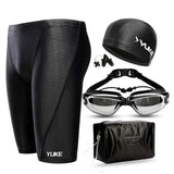 7 piezas sets de natación Traje de baño para Hombre,Gafas de natación, protección contra rayos UV antiniebla Conjunto de gafas de natación, gorra de natación resistente y sólida para hombres adultos, estuche protector Clip de nariz y orejas