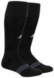 adidas Metro IV Soccer Socks, White/Black/Clear Grey, Large