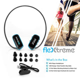 Pyle Reproductor Mp3 para natación, 4 GB memoria, almacena hasta 1000 canciones, mejor tecnología, controles de botón Simple Touch, baterías recargables Flex streme (PSWP6BK)