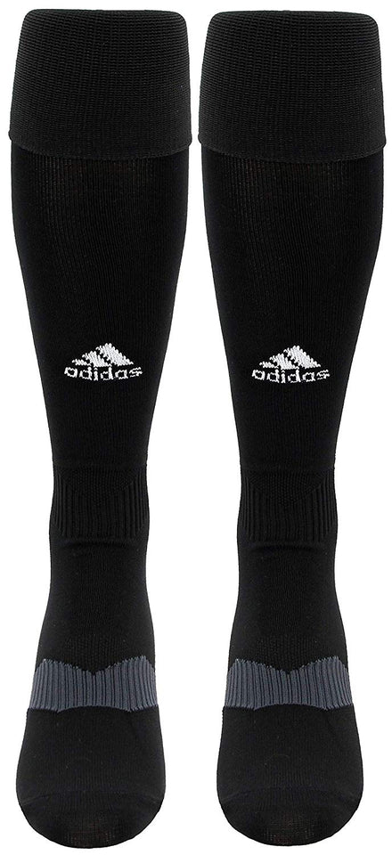 adidas Metro IV Soccer Socks, White/Black/Clear Grey, Large